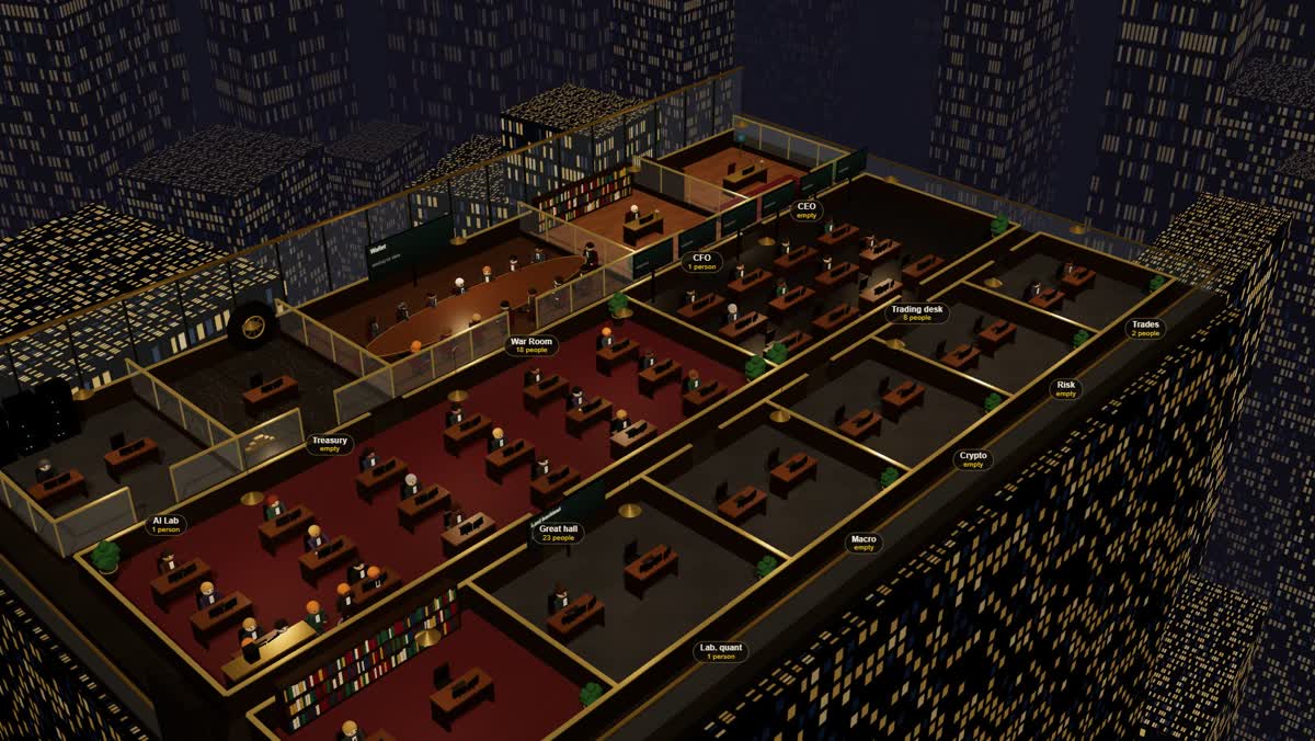 The classic court: the penthouse office seen from above
