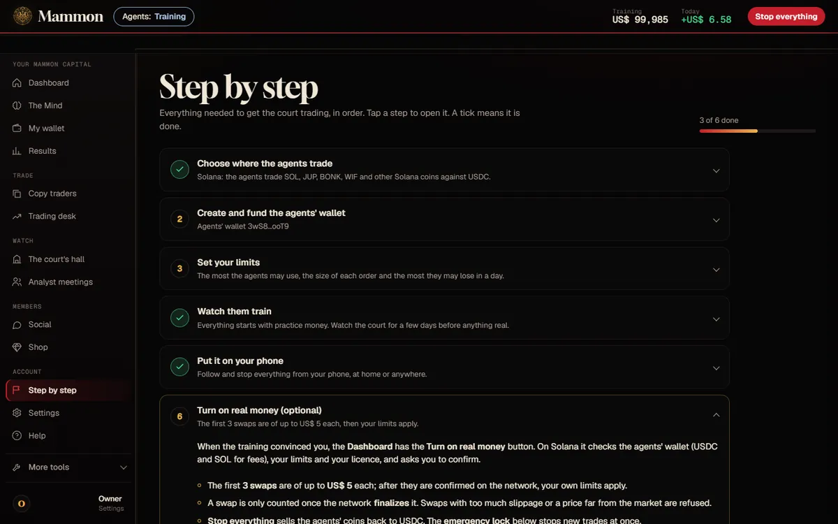 Step by step: the steps for the phone and real money